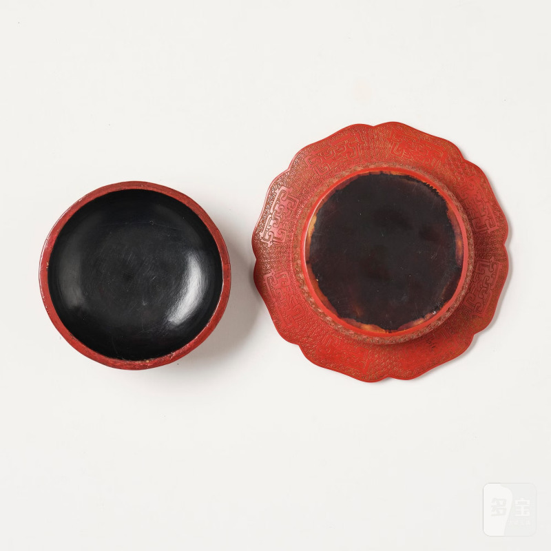 A Chinese three-colour lacquer box and cover, - 图8